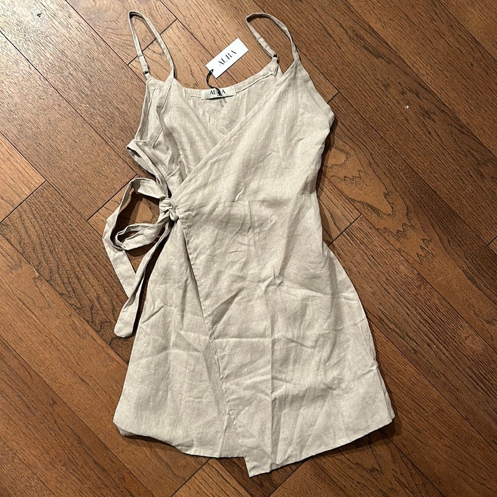 Fawn Linen Wrap dress